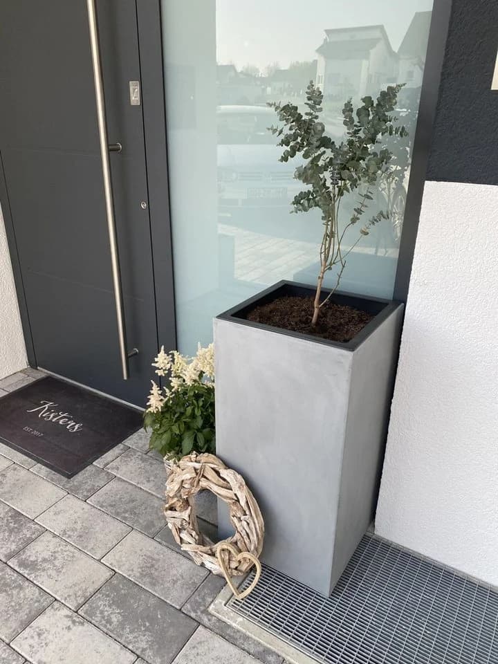 VIVANNO Pflanzkübel BLOCK Betongrau Fiberglas Modern - Bild 3