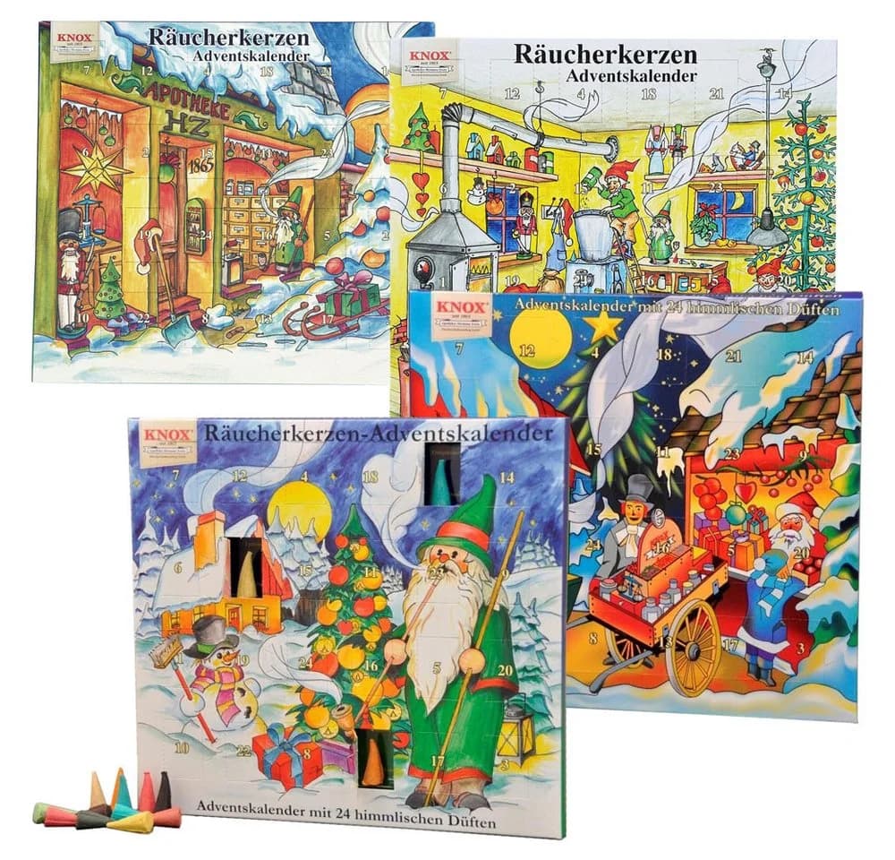 KNOX Adventskalender mit 24 Räucherkerzen Bunt
