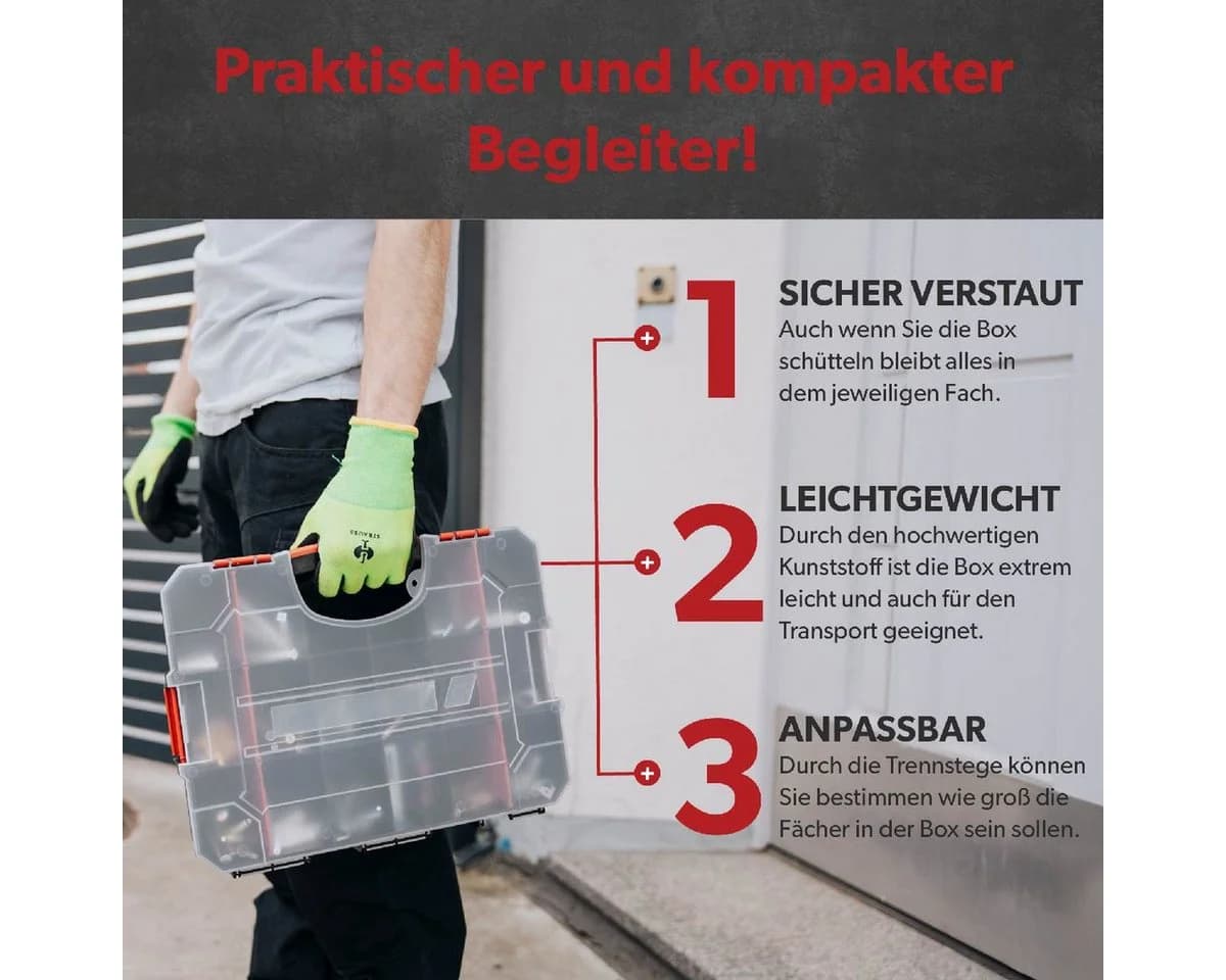 siwitec Sortimentskasten 6er Set Stapelbar Verschließbar - Bild 3