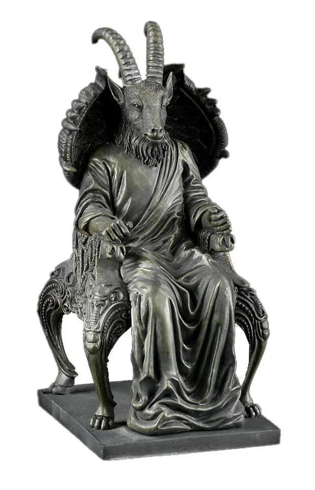 Figuren Shop GmbH Satan Figur Ziegengestalt Thron Schwarz Polyresin