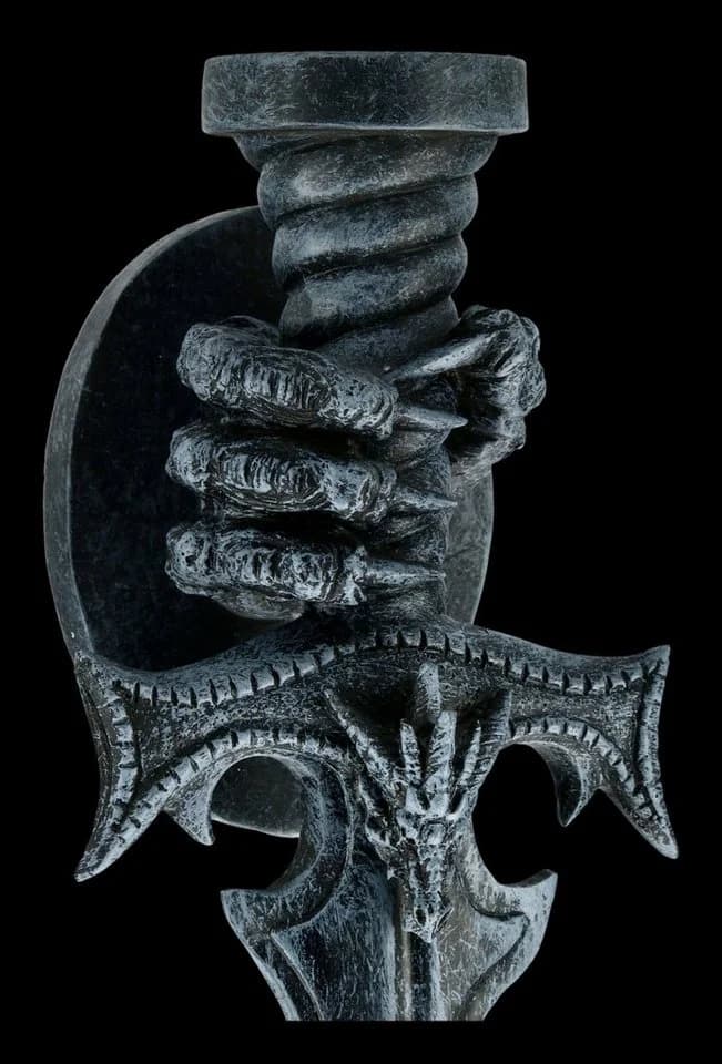 Figuren Shop GmbH Teelichthalter Wand-Teelichthalter 2er Set Drachenklauen Gothic Deko Drache - Bild 4