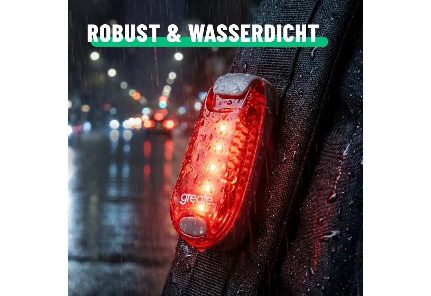 greate. LED Blinklicht 2x Schulranzen Licht Clip Kinder Rucksacklicht - Bild 5