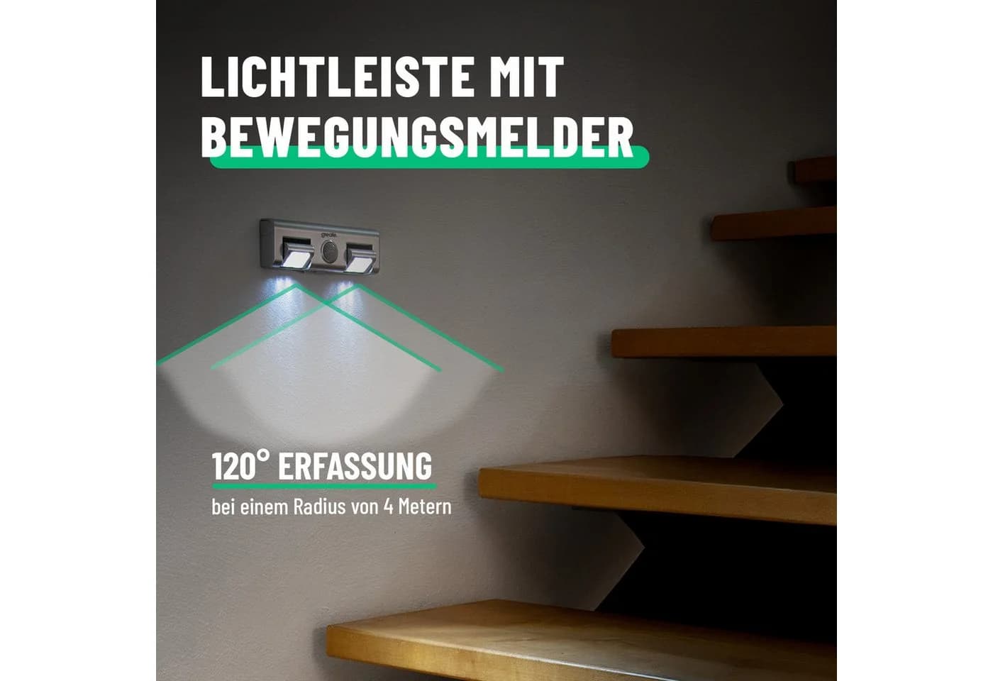 greate. Unterschrankleuchte 2x LED mit Bewegungsmelder & Tageslichtsensor