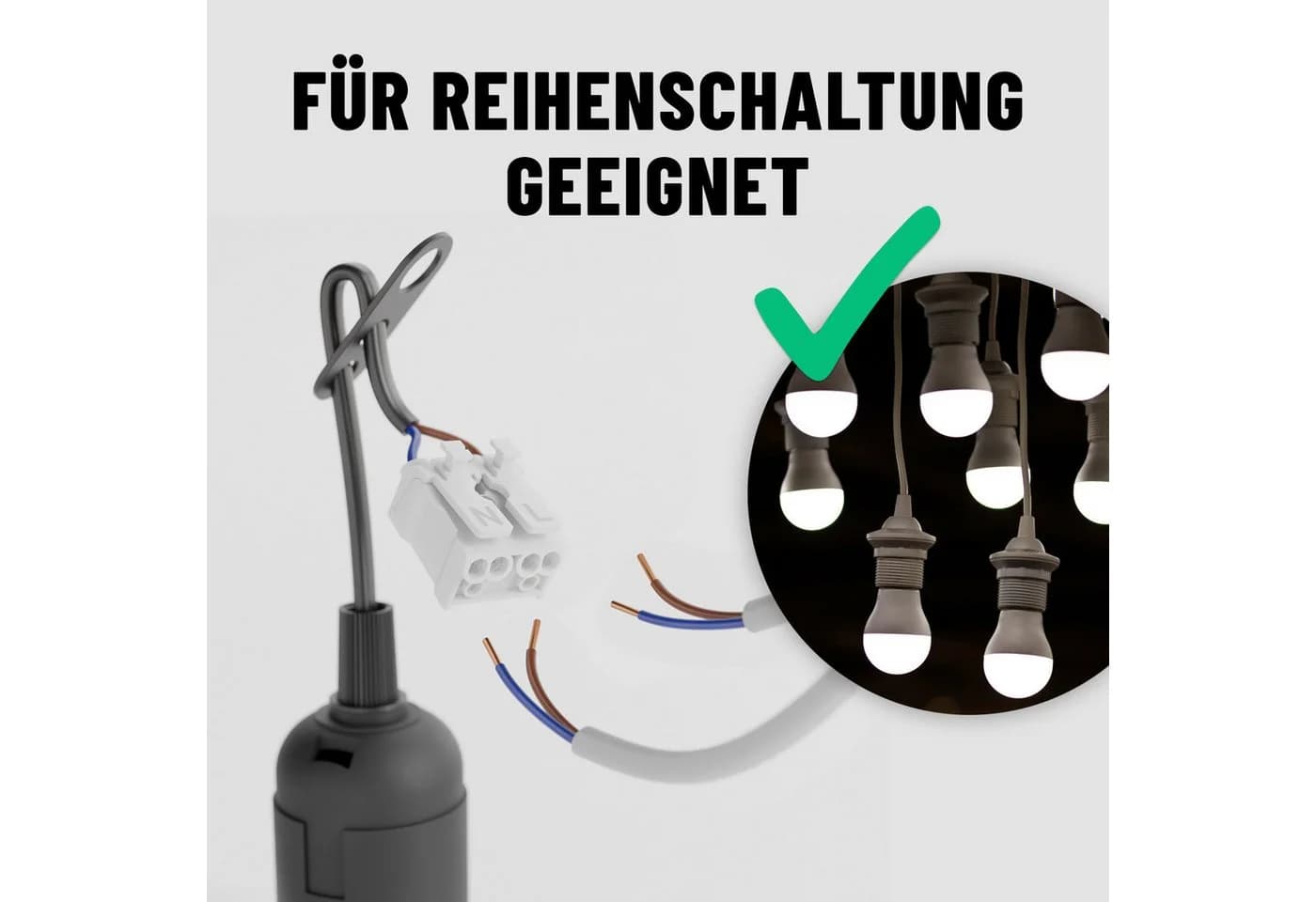 Greate. Lampenfassung 3x Baufassung E27 Schwarz - Bild 4