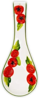 Lashuma Keramik Löffelhalter Tomaten-Relief Weiß Bild 1