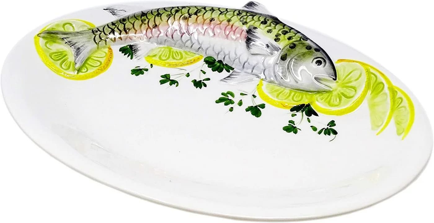 Lashuma Servierplatte Forelle Keramik Oval 31x22 cm - Bild 5