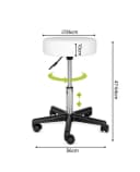 dibea Drehhocker Weiß 360° drehbar höhenverstellbar mit Rollen Bild 5