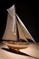 Aubaho Segelyacht Dekoobjekt aus Holz 135cm Bild 1