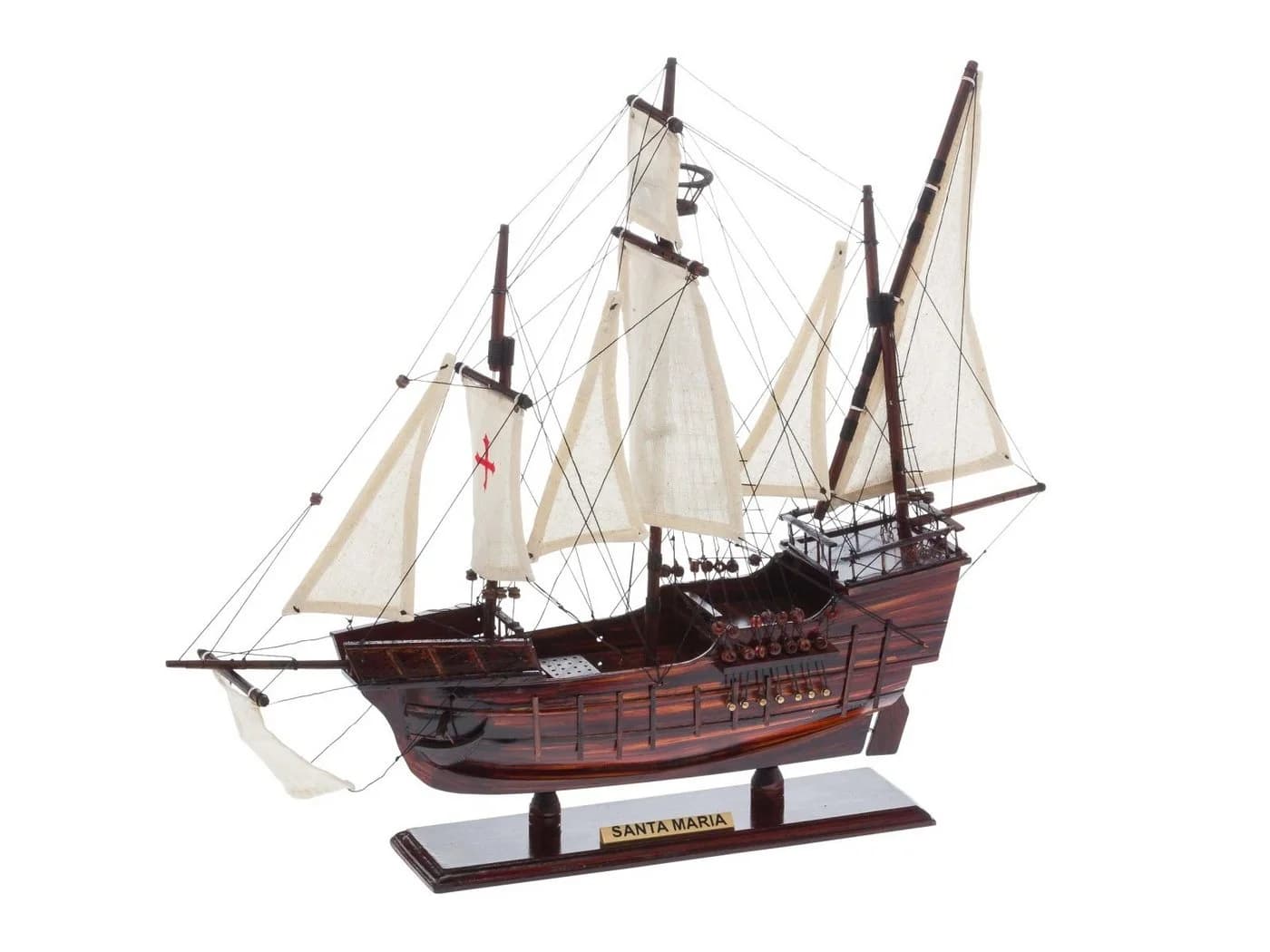 Aubaho Dekoobjekt Modellschiff Santa Maria Holz Kolumbus Flaggschiff Segelschiff - Bild 2