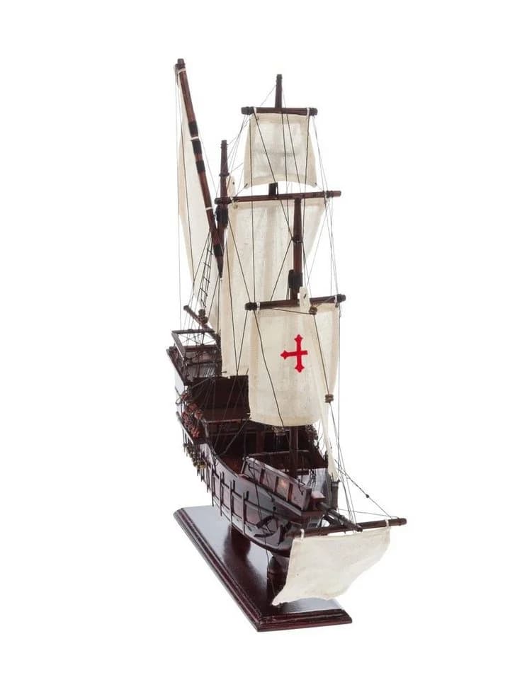 Aubaho Dekoobjekt Modellschiff Santa Maria Holz Kolumbus Flaggschiff Segelschiff - Bild 4