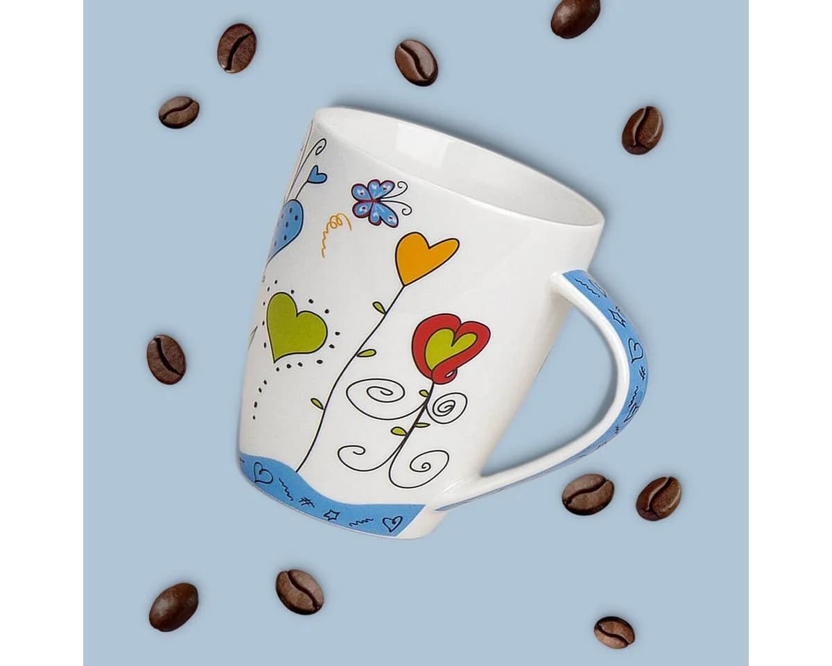 matches21 HOME & HOBBY Kaffeetassen 6er Set Bunt mit Herzen - Bild 3