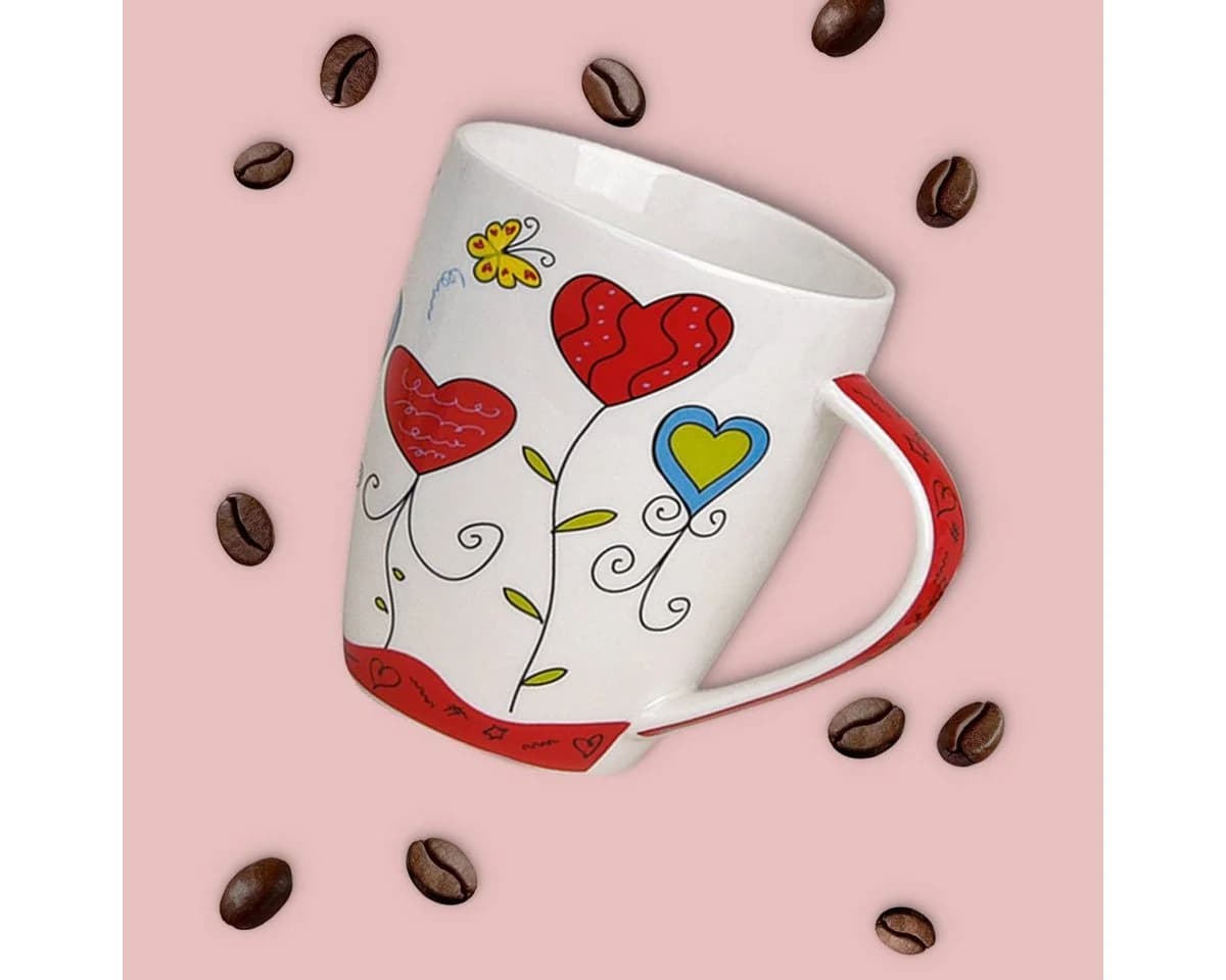 matches21 HOME & HOBBY Kaffeetassen 6er Set Bunt mit Herzen - Bild 4