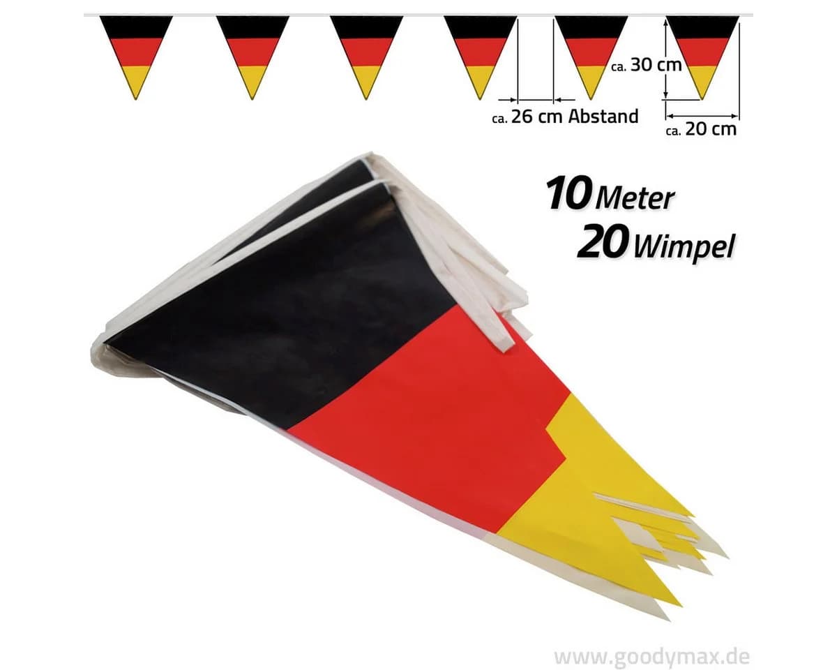Goodymax Wimpelkette 10m Deutschland Schwarz Rot Gold