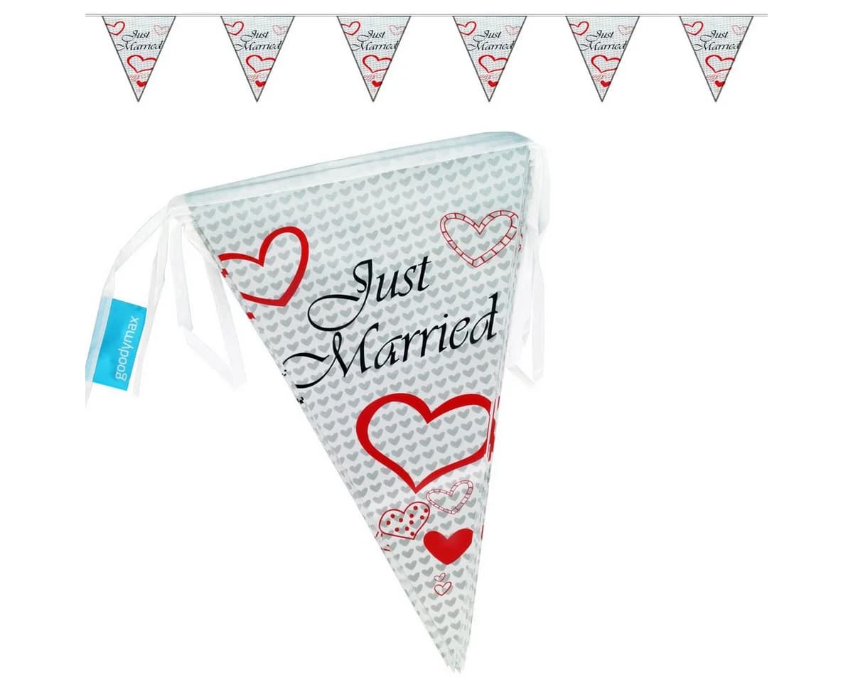 Goodymax Wimpelkette "Just Married" 10 m Hochzeit Deko - Bild 2