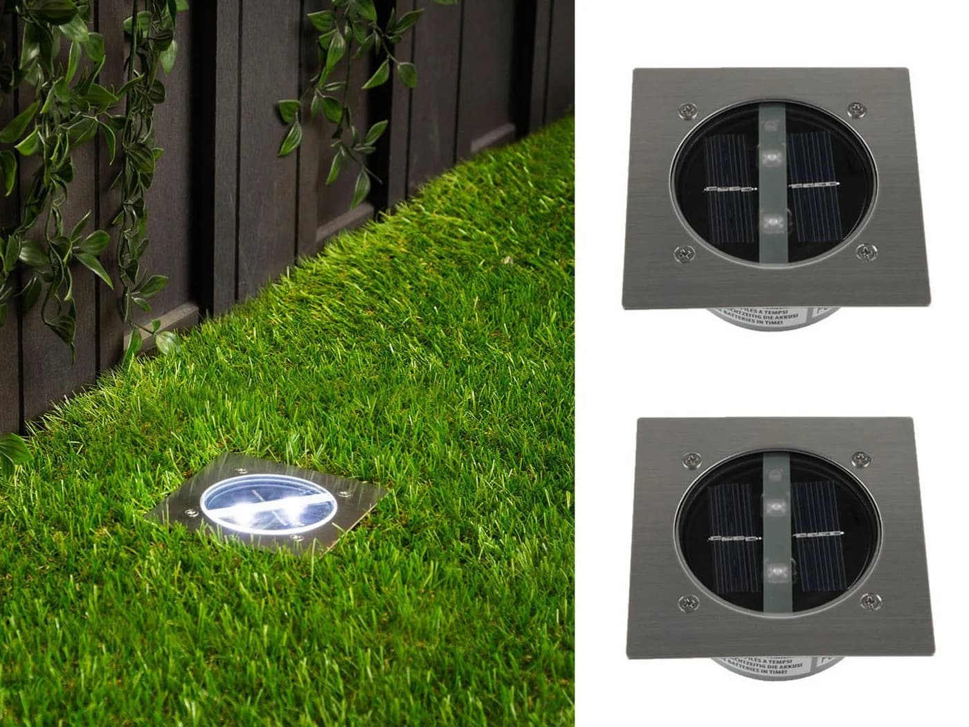 Smartwares LED Gartenstrahler 2er-Set Solar Edelstahl Silber