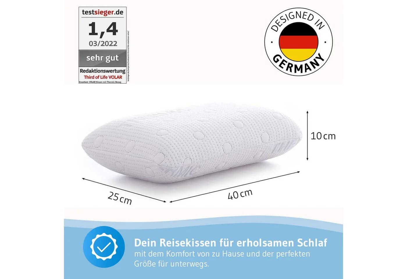 Third of Life Reisekissen VOLAR mit Thermo-Bezug