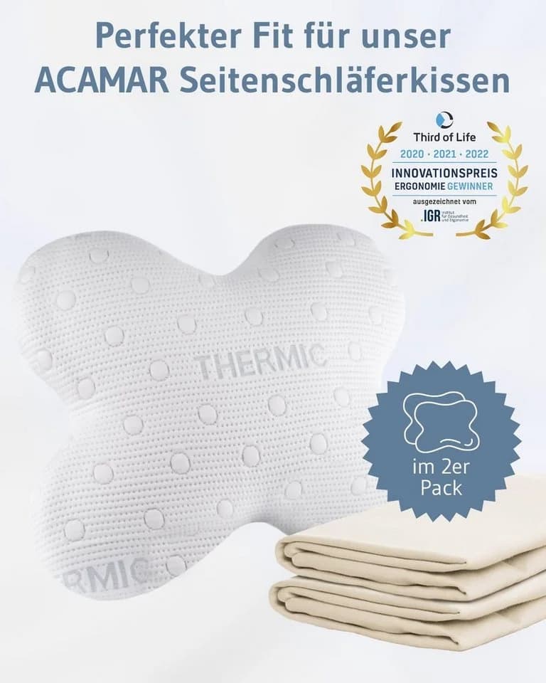 Third of Life Seitenschläferkissenbezug ACAMAR Doppelpack Baumwolle - Bild 5