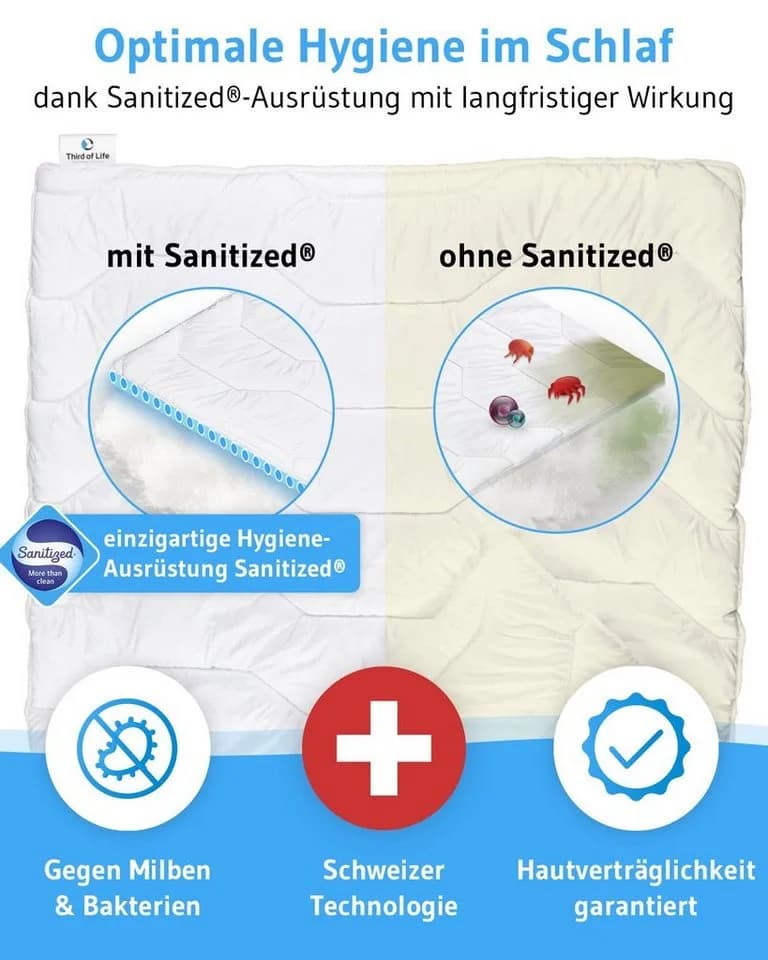 Third of Life BLANCO Ganzjahresdecke Weiß Sanitized®-Schutz - Bild 4