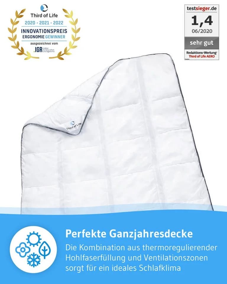 Third of Life Microfaserbettdecke AERO ActiveClima Ganzjahresdecke