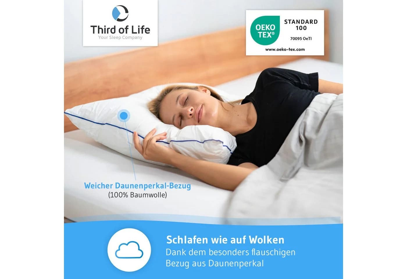 Third of Life inSPIRO Baumwollkissen Ergonomisches Nackenstütz-Kissen