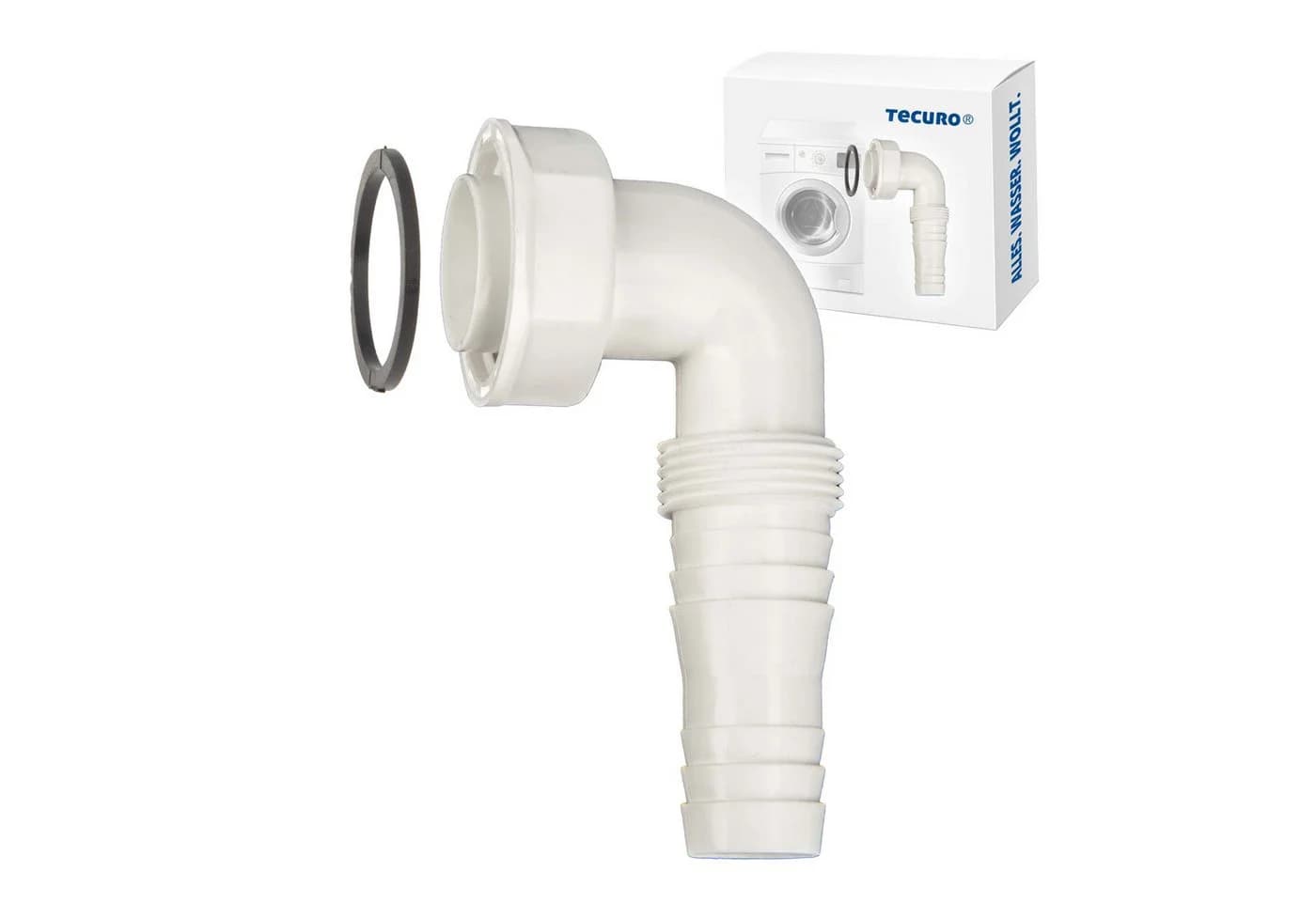 tecuro Siphon Keildichtung NW 34 mm Weiß mit Haltering - Bild 2