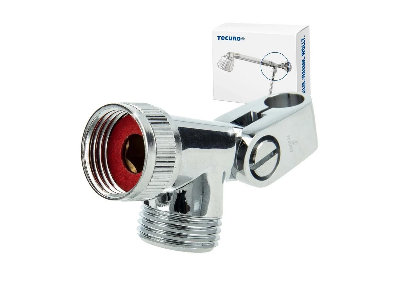 tecuro Brausehalter Gelenkstück Aufnahme für Brausestangen und Schläuche silber - Bild 2