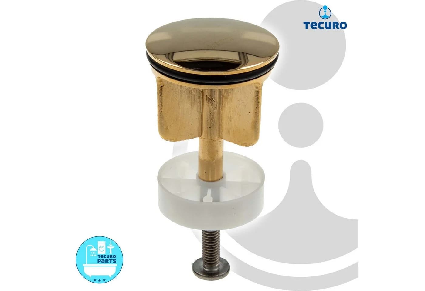 TECURO Excenterstopfen Ø 40 mm Gold für 1 1/4" Ablaufventil