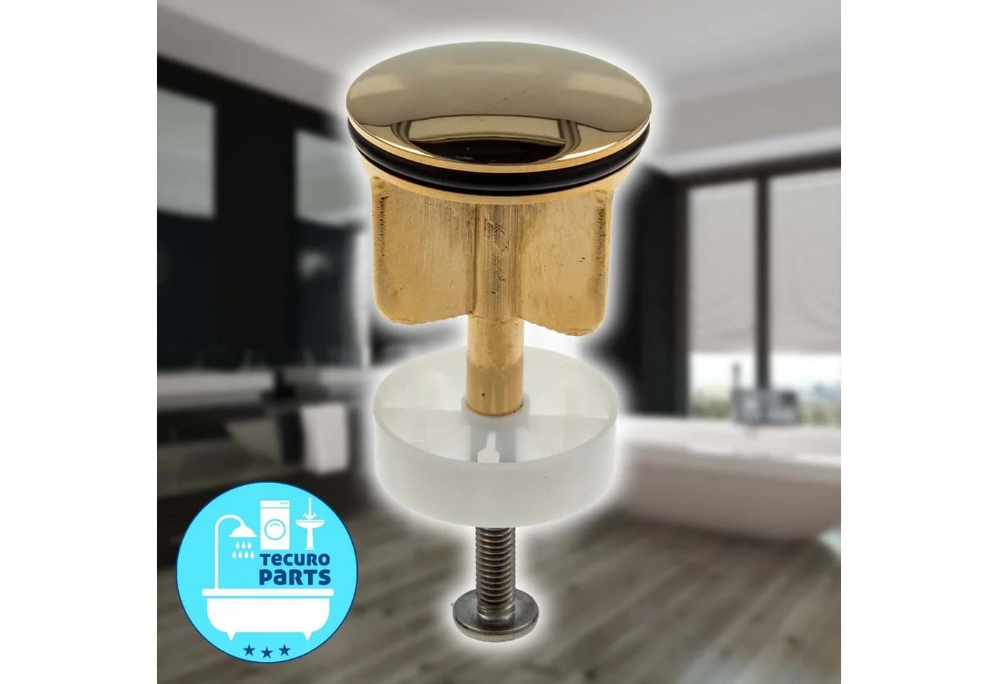 TECURO Excenterstopfen Ø 40 mm Gold für 1 1/4" Ablaufventil - Bild 3