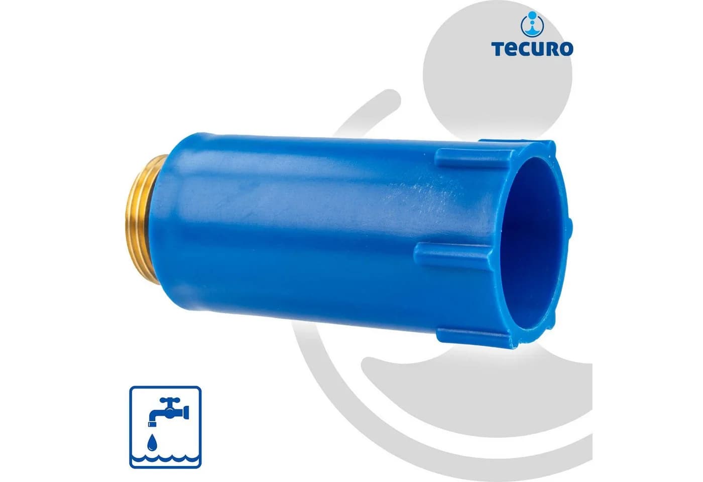 tecuro Baustopfen Abdrückstopfen Messing-Gewinde 1/2 Zoll blau - Bild 3