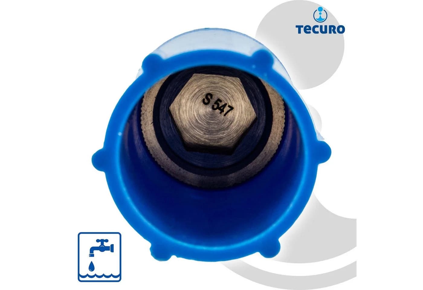 tecuro Baustopfen Abdrückstopfen Messing-Gewinde 1/2 Zoll blau - Bild 4