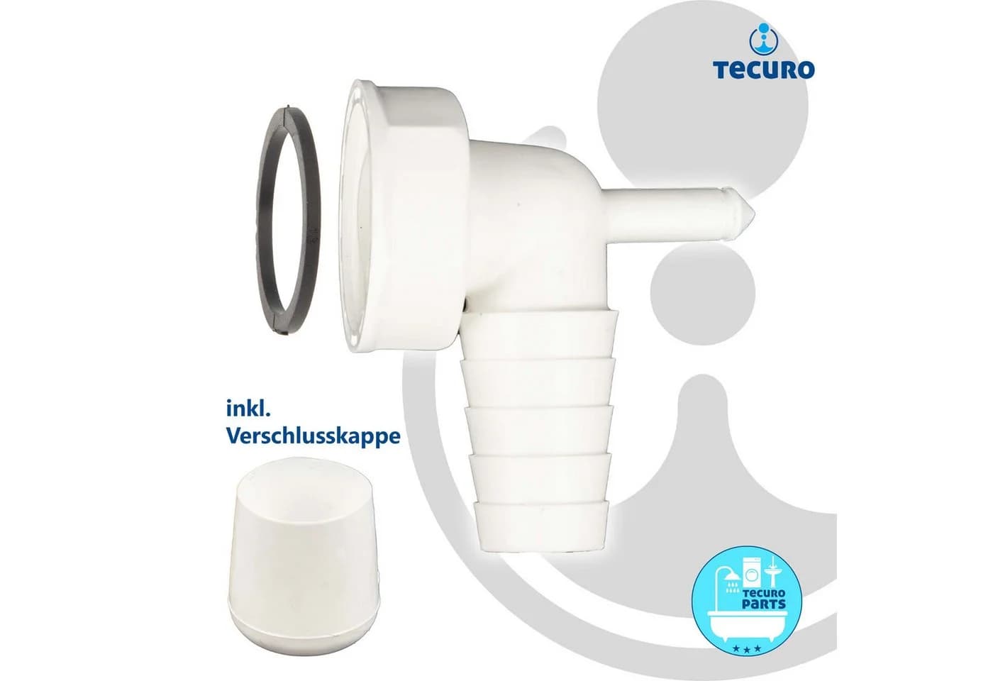 TECURO Geräteanschlusstülle mit Kondensatablauf für Spülensiphon Weiß