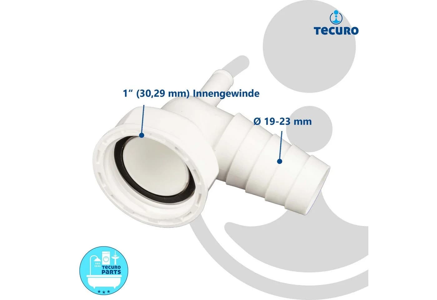 TECURO Geräteanschlusstülle mit Kondensatablauf für Spülensiphon Weiß - Bild 5