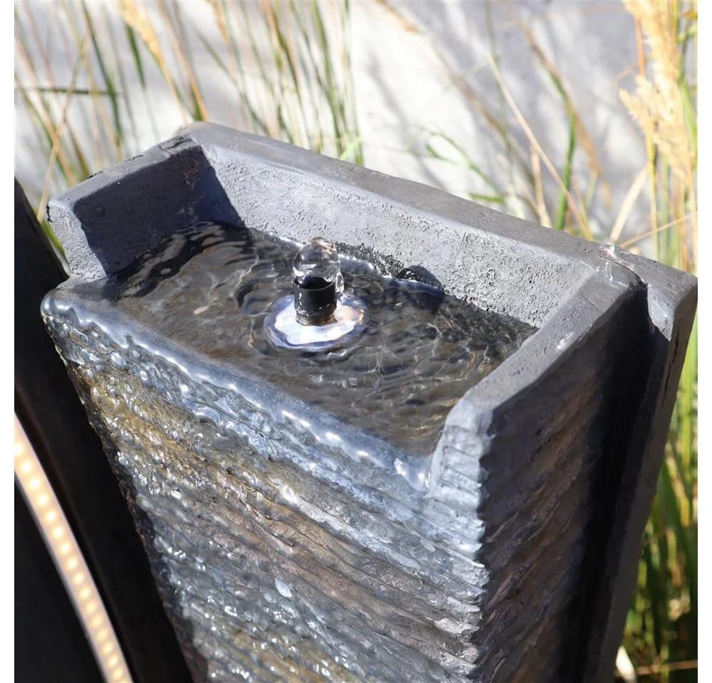 Wacredo Gartenbrunnen Gambia Premium Wasserspiel Grau Polyresin - Bild 3