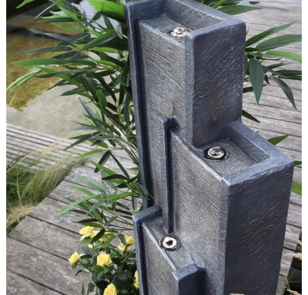 Wacredo Gartenbrunnen Venezuela Premium Wasserspiel Grau LED - Bild 4