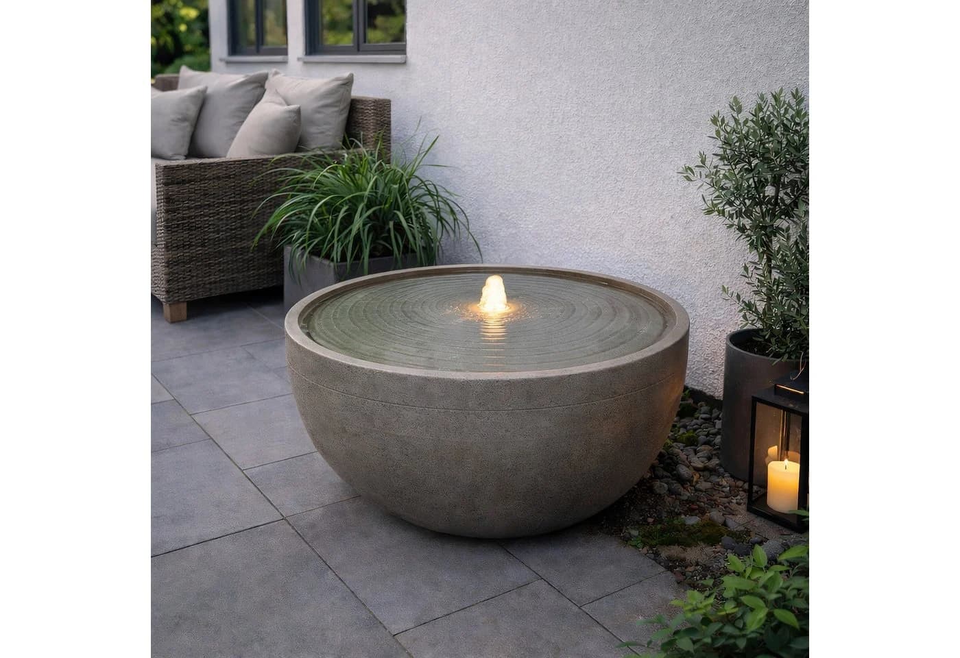 Wacredo Gartenbrunnen Palau Premium Wasserspiel Sandfarben