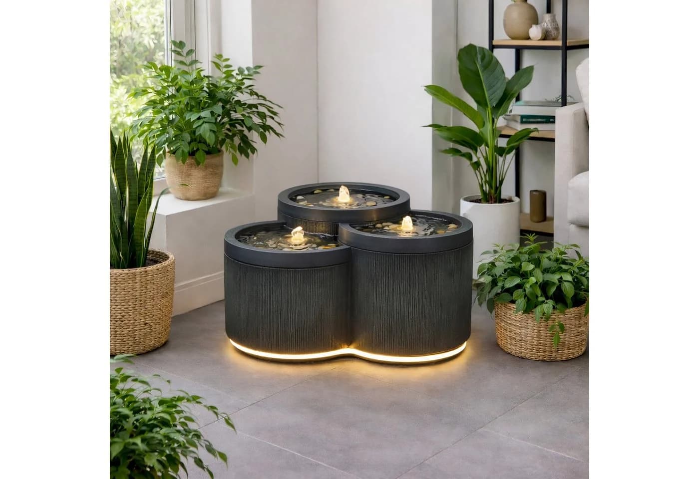 Wacredo Gartenbrunnen Aruba Polyresin LED Beleuchtung - Bild 2