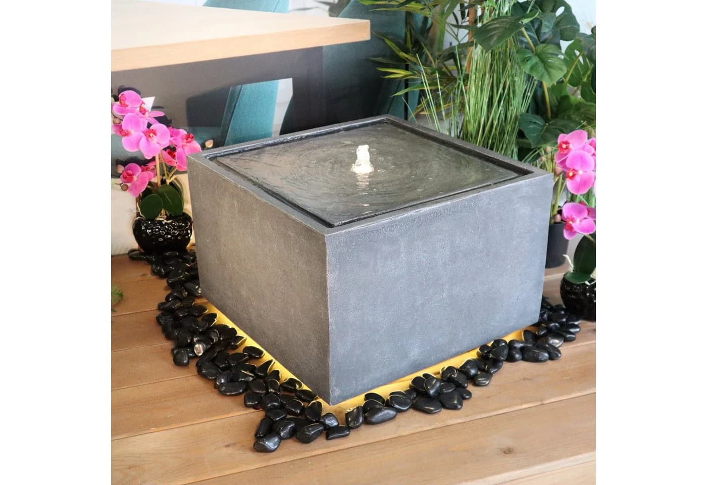 Wacredo Gartenbrunnen Manila Grau Polyresin mit LED-Beleuchtung - Bild 4