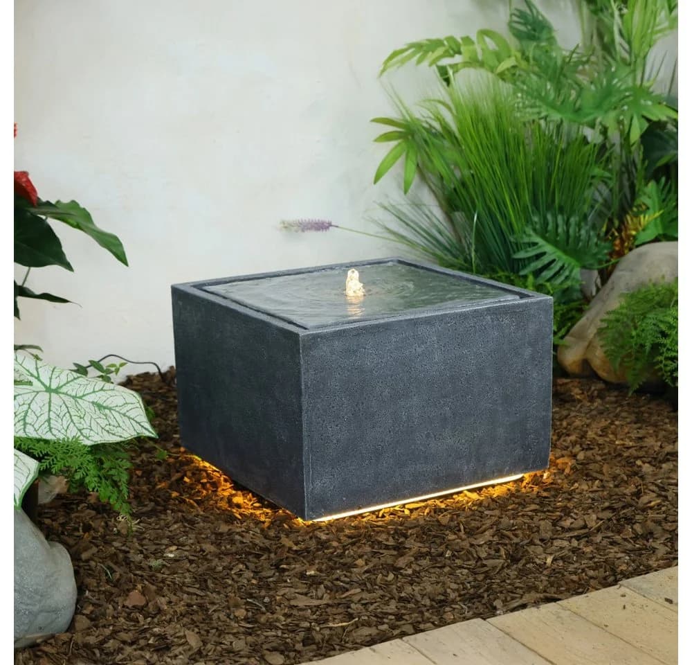 Wacredo Gartenbrunnen Manila Grau Polyresin mit LED-Beleuchtung - Bild 5