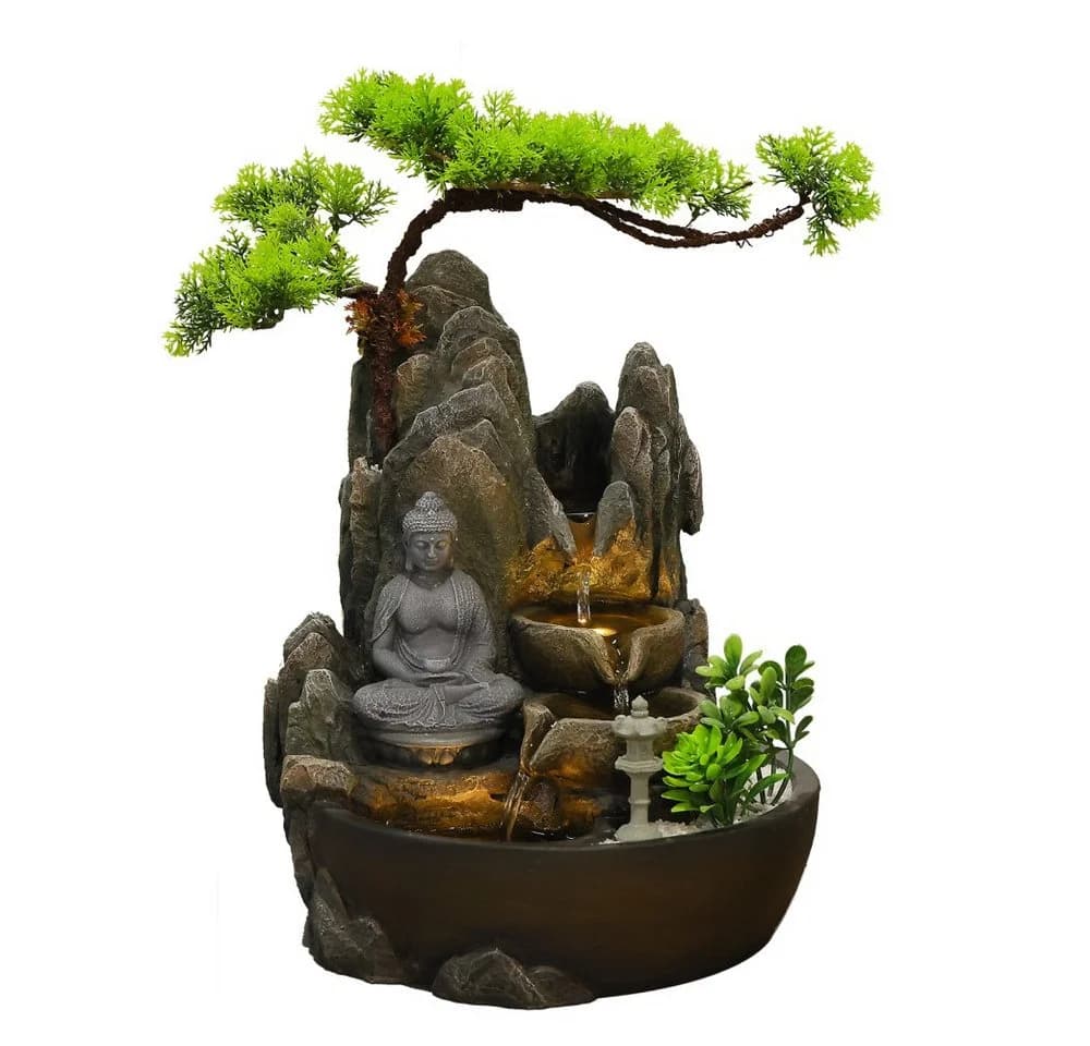 Wacredo Zimmerbrunnen Buddha Komplettset Braun/Bronze - Bild 5