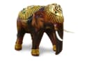 Livasia Holzelefant mit Glitzersteinen Rüssel hängend Bild 2