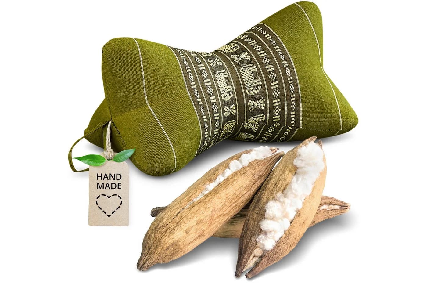 livasia Nackenstützkissen Knochenkissen Grün Thai-Muster - Bild 2