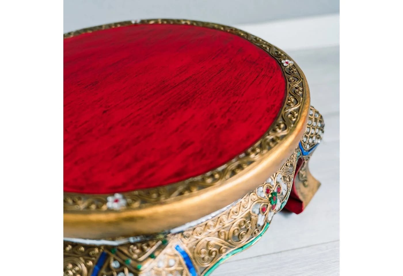 livasia Opiumtisch Glasmosaik Rot Rund Handarbeit - Bild 5