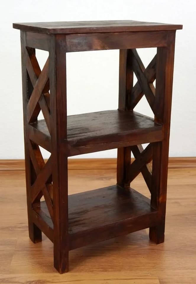 livasia Nachttisch Balinesisches Regal Albiziaholz Braun