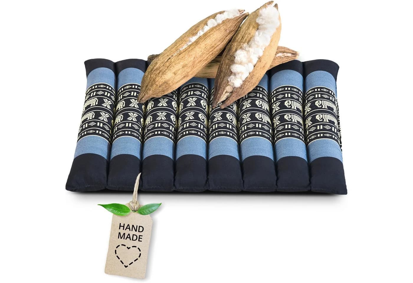 livasia Sitzkissen Steppkissen 35 cm Blau Vegan Handgefertigt - Bild 2