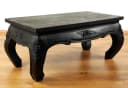 livasia Opiumtisch Couchtisch mit Schnitzerei Akazie Schwarz Bild 3