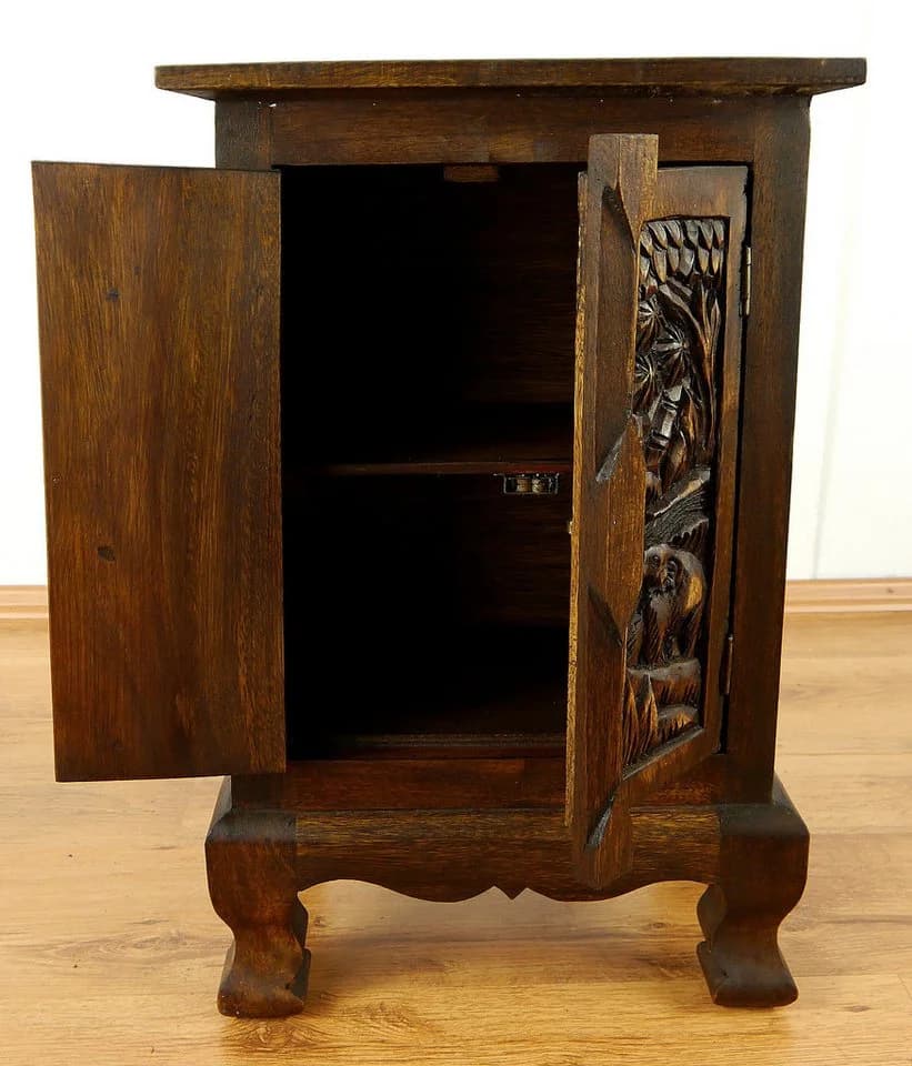 livasia Kommode Massivholzschrank Schnitzerei Handgefertigt - Bild 3