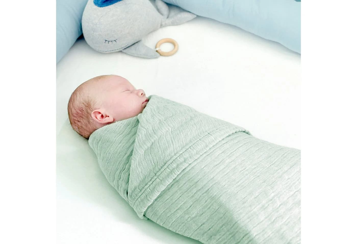 Nordic Coast Company Babydecke Musselin Mint 100% Baumwolle