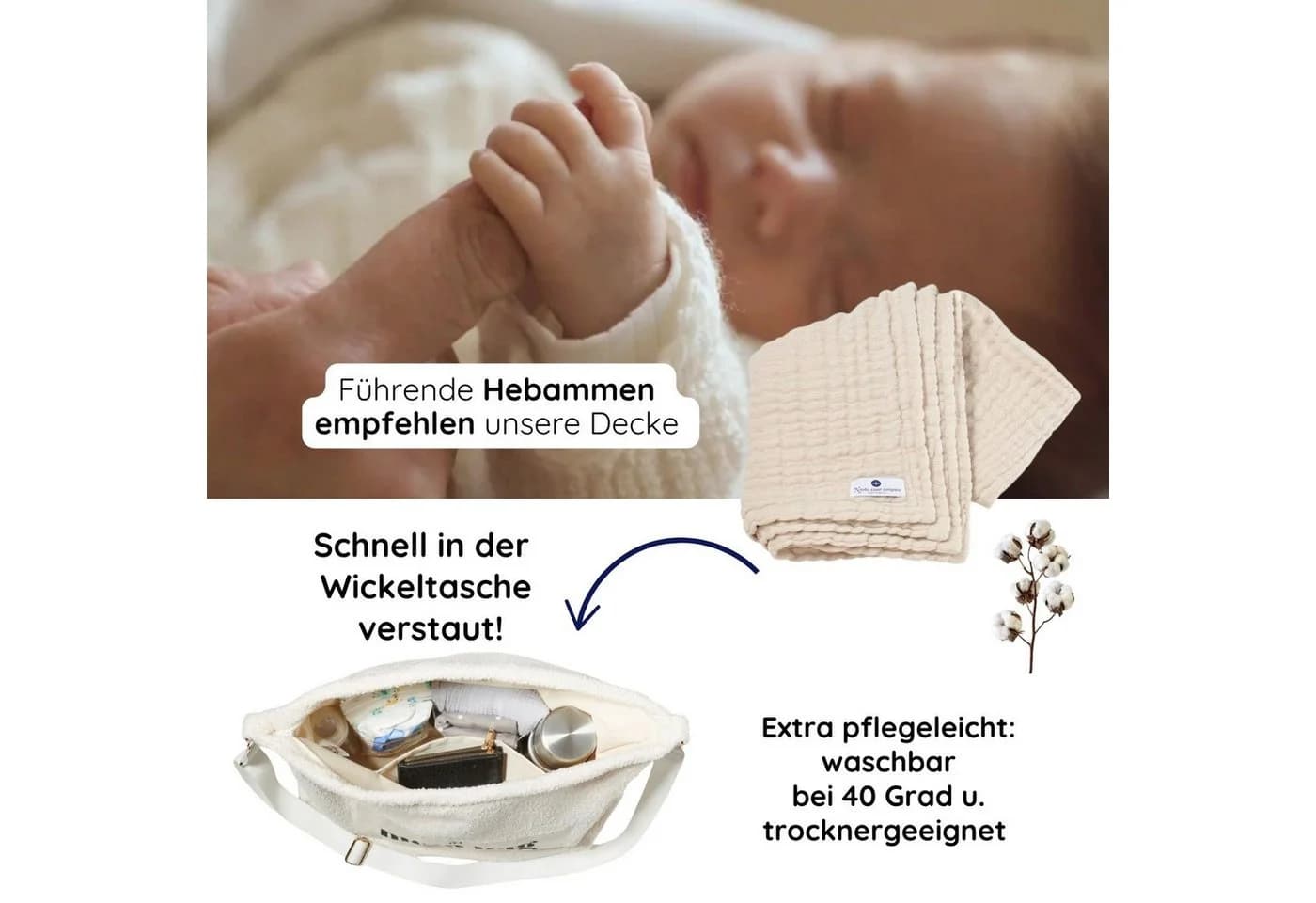 Nordic Coast Company Babydecke Musselin Mint 100% Baumwolle - Bild 5