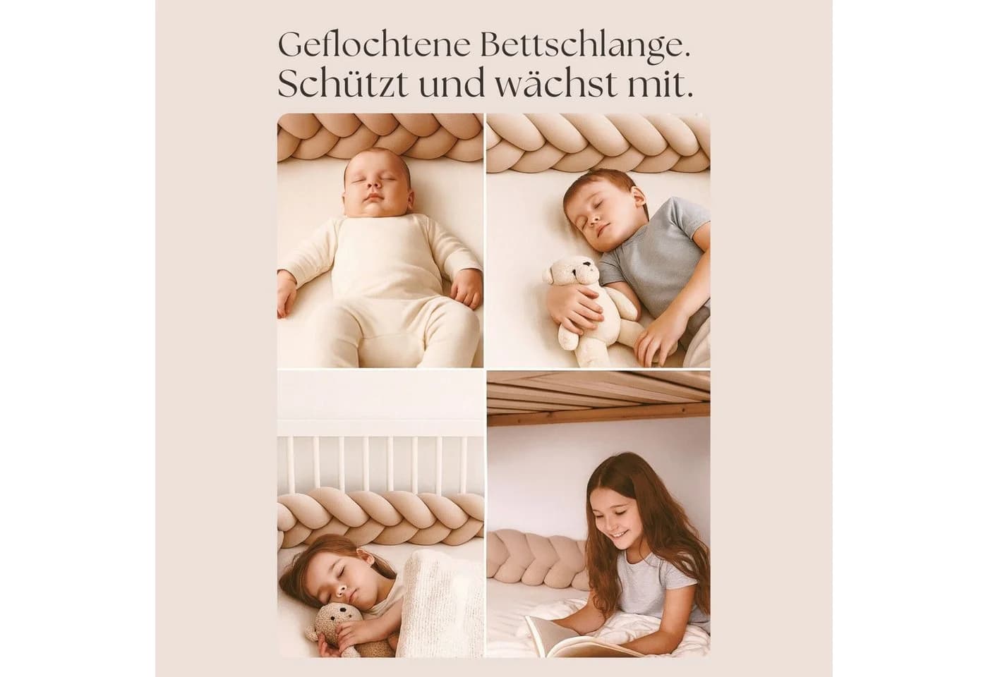 Nordic Coast Company Nestchenschlange XXL Bettschlange geflochten Mintgrün - Bild 3