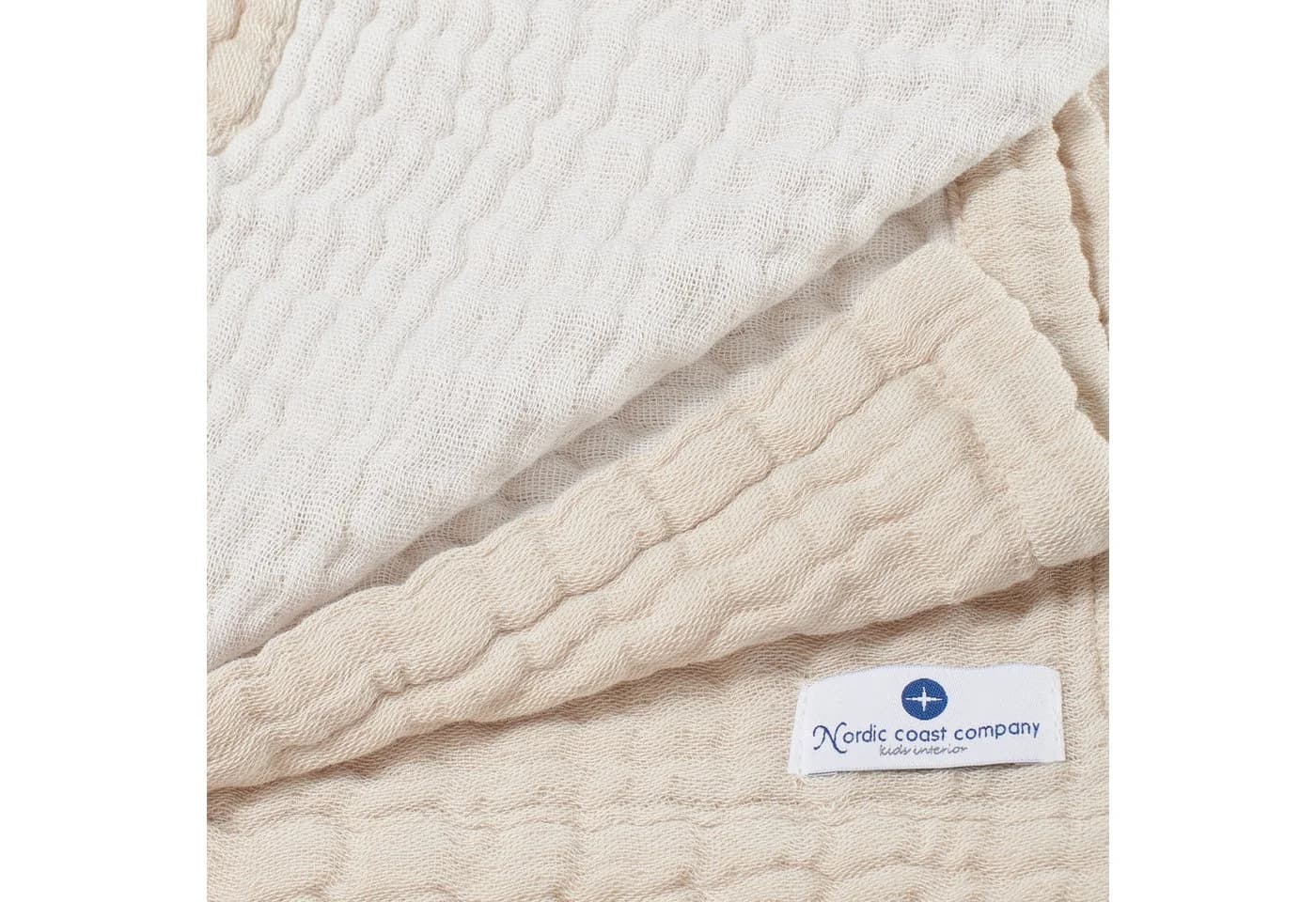 Nordic Coast Company Babydecke Musselin Kuscheldecke Natur 100% Baumwolle - Bild 4